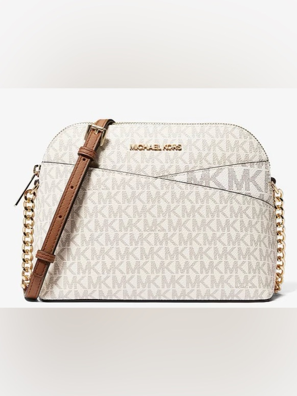 Michael Kors Jet Set Travel Medium Logo Dome Crossbody Pwdr Blush/Vanilla Multi